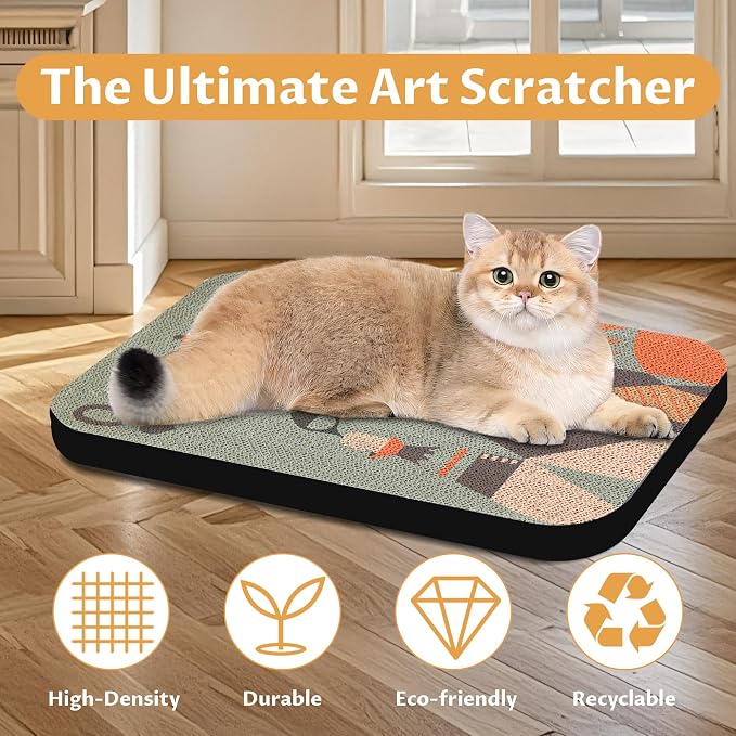 2 Pack Art Cat Scratcher, Wall-Mountable Cat Scratch Pad, Wall Cat Scratcher - Image 4