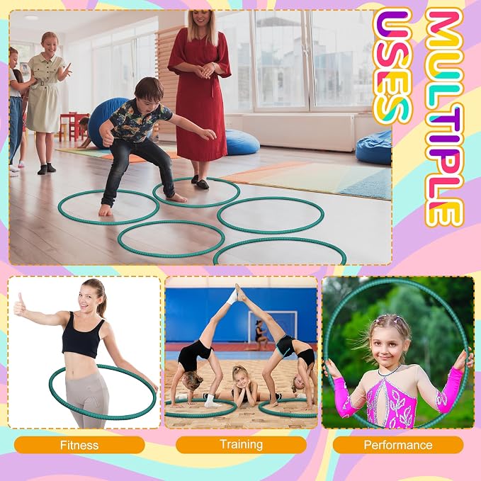 Shappy 6 Pcs Exercise Hoop Detachable Adjustable Plastic Toy Playground Toys - Image 5
