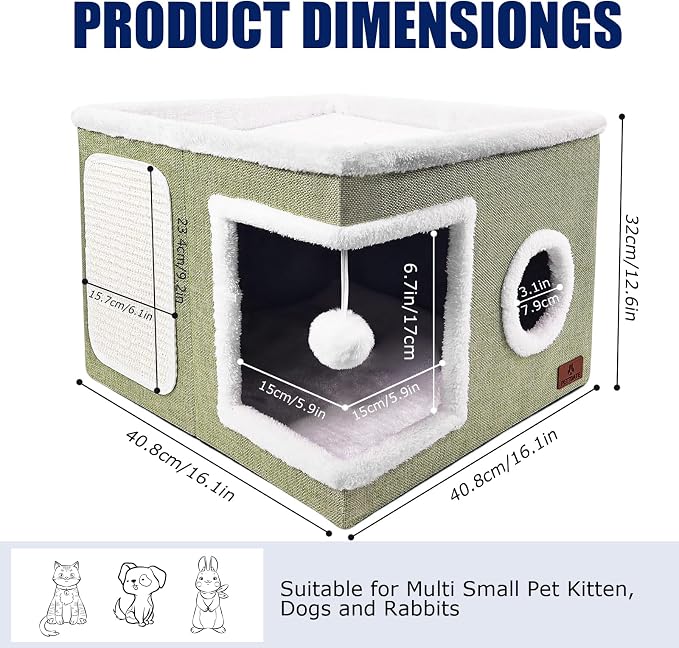 Cat Beds for Indoor Cats, Large Cat Cave Bed - Image 2