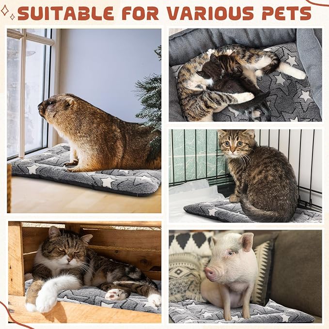Namalu 2 Pcs Winter Dog Crate Pad Cat Bed Mat Kennel Reversible Warm Cool Cozy - Image 5