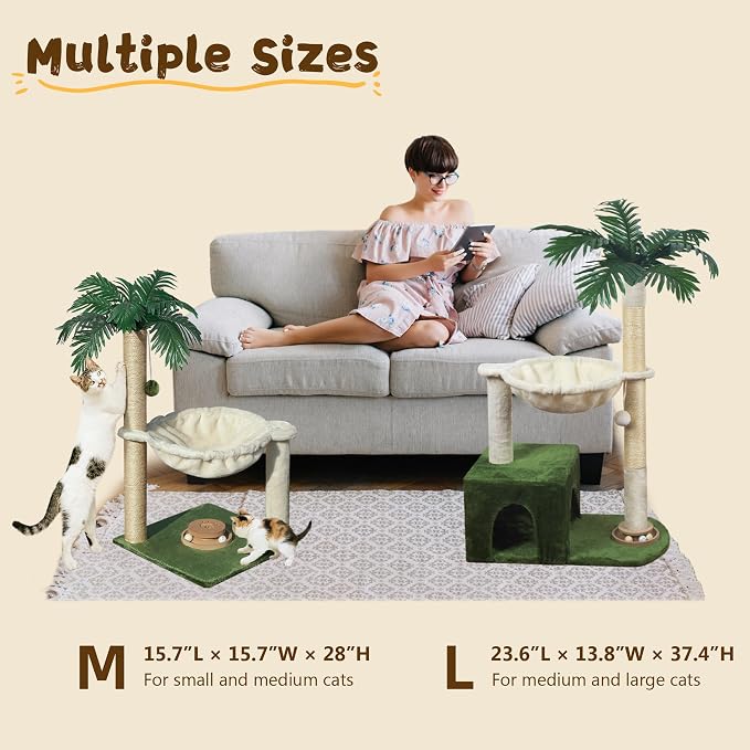 Cat Tree 38" Cat Tower with Large Hammock Metal, Cat Scratching Post - Image 5