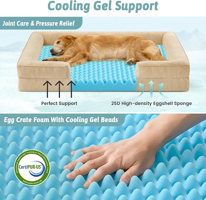 Cooling Dog Bed for Large Medium Size Dogs, Q-Max >0.4 Summer Cool Orthopedic - Image 2