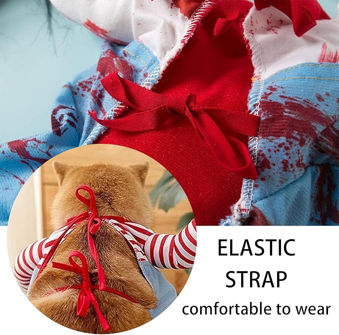 Dog Halloween Deadly Costume Set Cute Funny Cosplay Chucky Outfits Puppy - Image 3