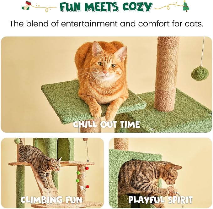 MWPO 63.8 Inches Green Cat Tree - Image 8