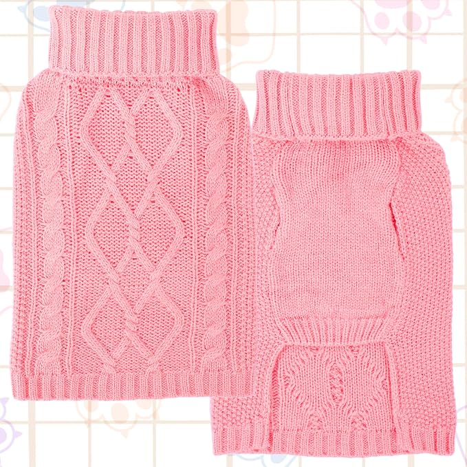 Dog Sweaters for Small Dogs Winter Dog Clothes Turtleneck Puppy Sweater Warm - Image 4