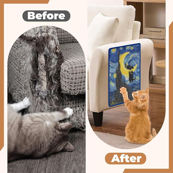 Sisal Cat Scratcher Mat, Cat Wall Scratcher - Image 5
