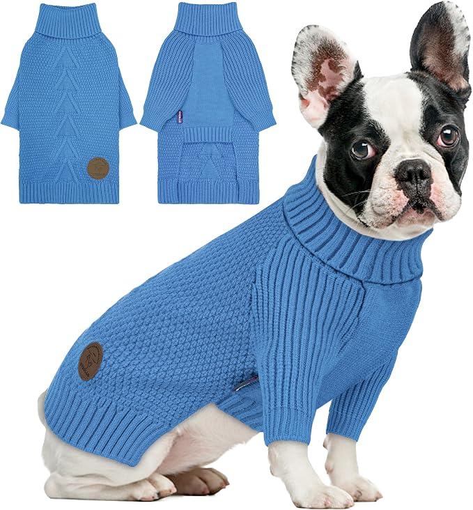 cyeollo Warm Small Dog Sweater, Knit Cold Weather Doggy Sweaters by CYEOLLO