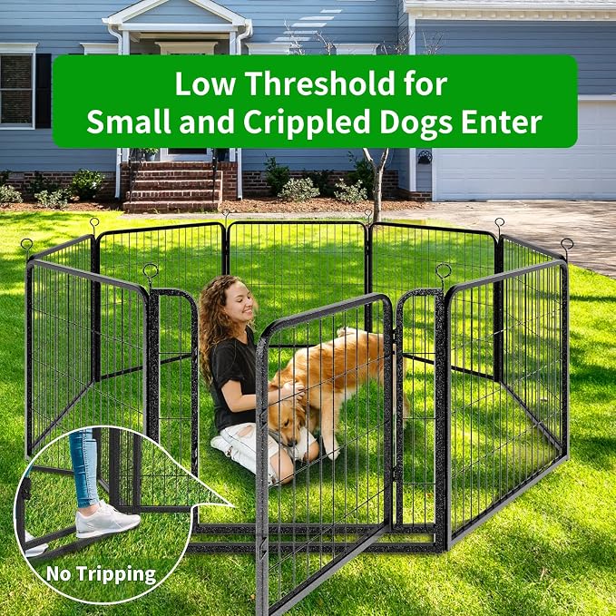 Dog Playpen Outdoor Extra Wide 8 Piece Panels Heavy Duty Dog Fence 32" Height - Image 6