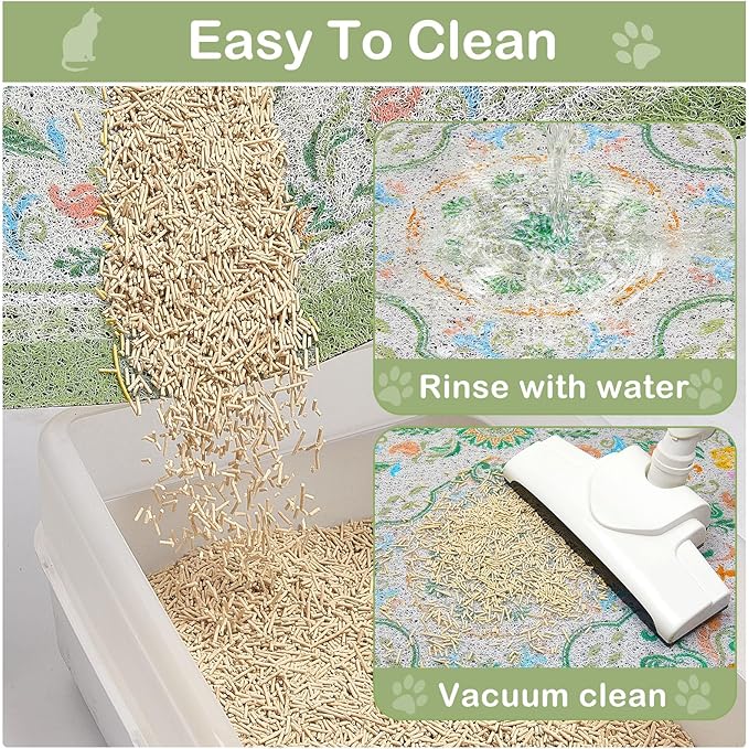 Glittme Cat Litter Mat with Non-Slip Bottom Litter Box Mat 24"X15" Litter - Image 7
