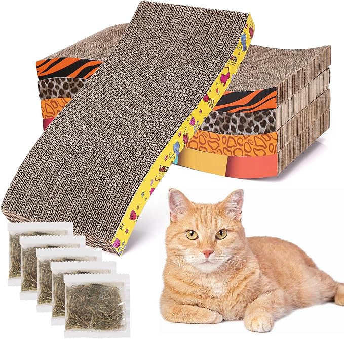 5 Pcs Multicolor Printed Cat Scratcher Pads by Unknown