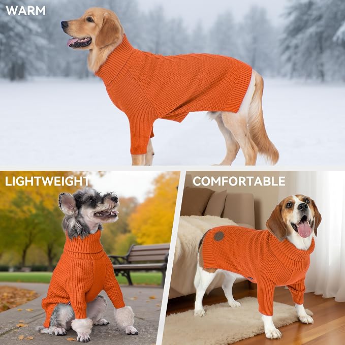 cyeollo 4XL Dog Sweater, Pullover Turtleneck - Image 3