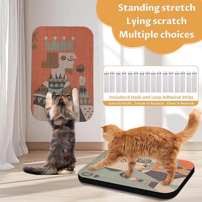 2 Pack Art Cat Scratcher, Wall-Mountable Cat Scratch Pad, Wall Cat Scratcher - Image 3