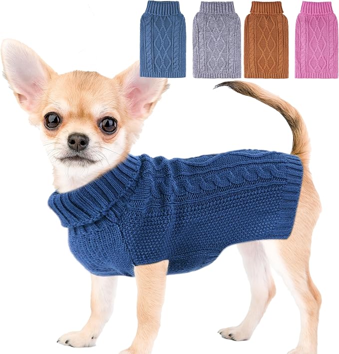Dog Sweaters for Small Dogs Warm Dog Clothes for Chihuahua Winter Puppy Clothes by viunimo