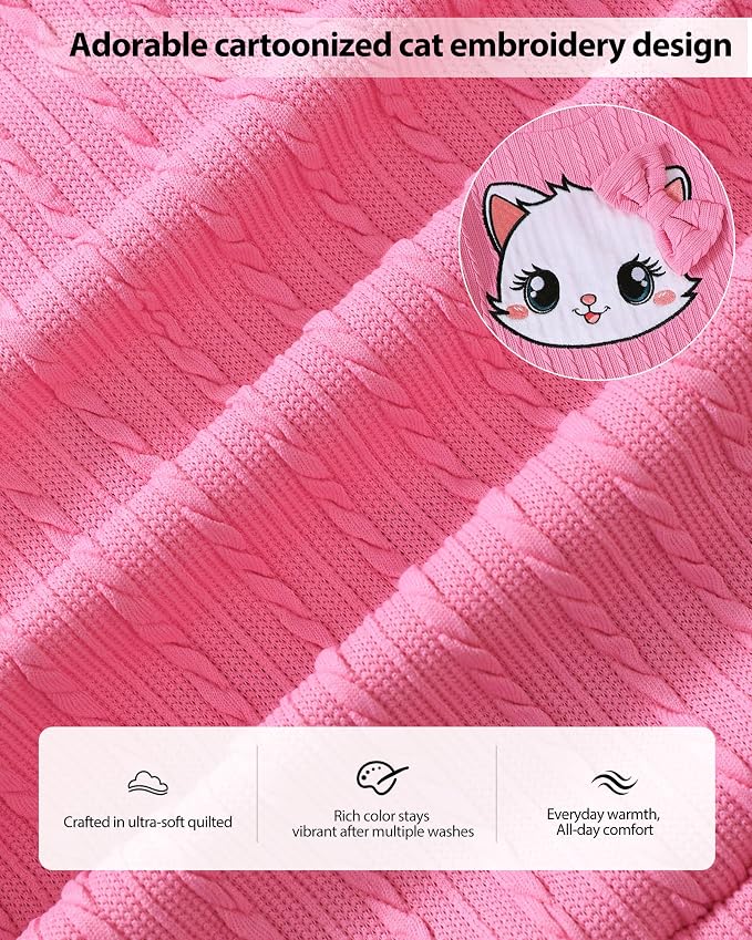 Jecson Toddler Girl Fall Clothes: Soft Outfits Set Embroidered Knit Top & - Image 6
