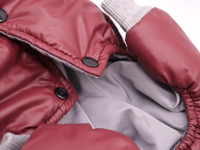 Winter Small Medium Dog Coat, Hooded Four-Legged Dog Jacket Cotton-Padded - Image 6