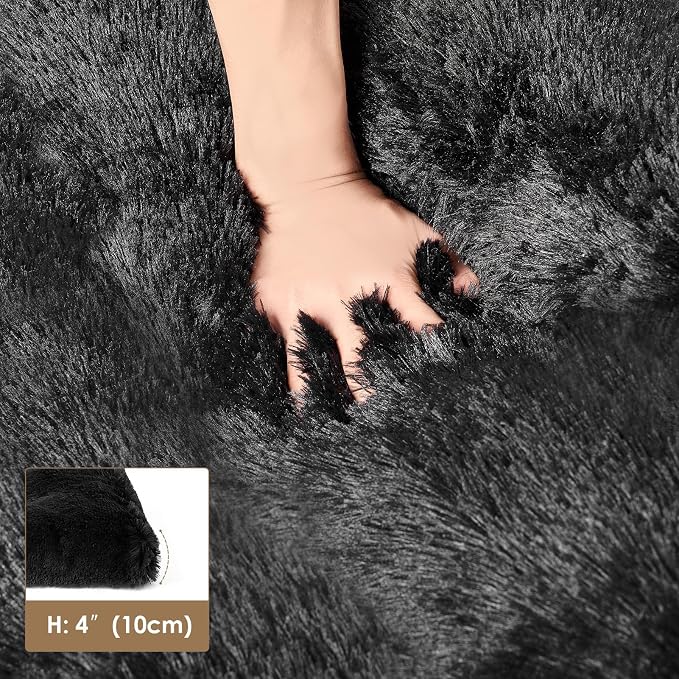 EHEYCIGA Fluffy Dog Crate Bed for Large Dogs, Plush Faux Fur Crate Pad - Image 5
