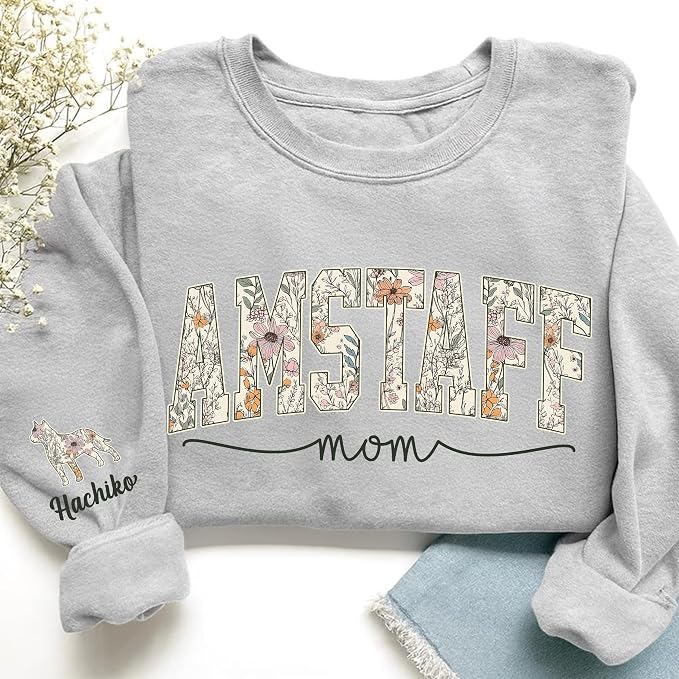 Personalized Dog Mom Sweatshirt, Dog Lover Crewneck, Gift Idea - Image 4