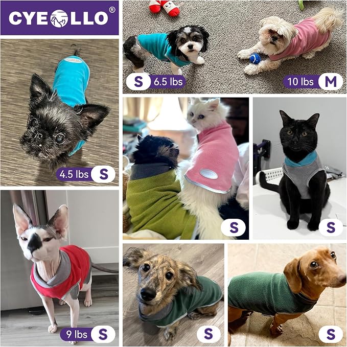cyeollo 2 Pack Fleece Dog Sweater Vest Dog Sweatshirt Reflective Lightweight - Image 6