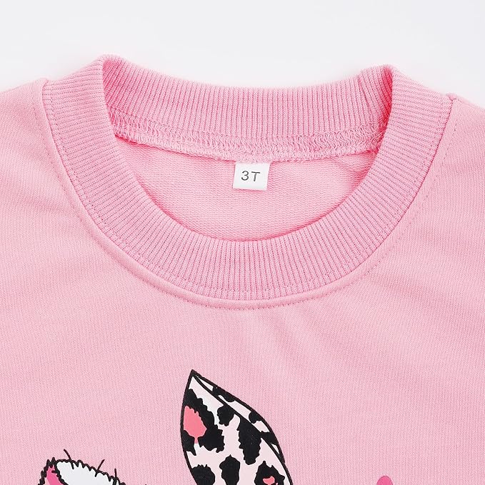 Little Girls Unicorn Outfits 2 Piece Kids Ruffle Sleeve Sweatshirt + Leggings - Image 4