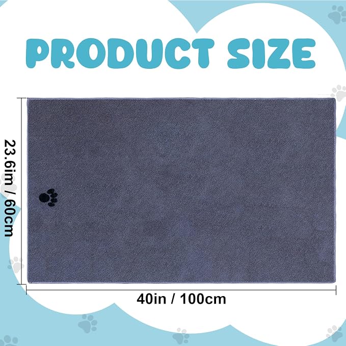 2 Pack Microfiber Dog Towels for Drying Dogs, Large Size 40'' X 23.6'' - Image 2