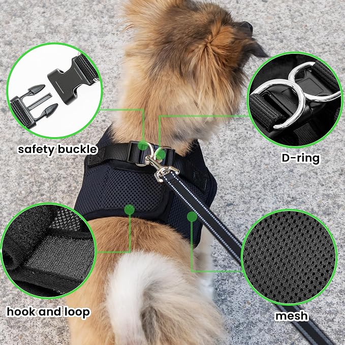 Dog Harness with Airtag Holder for Small Dogs, Cats - Image 5