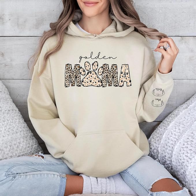 Personalized Dog Breed Mama Sweatshirt, Custom Paw Print Sweater, Cozy Pet - Image 3