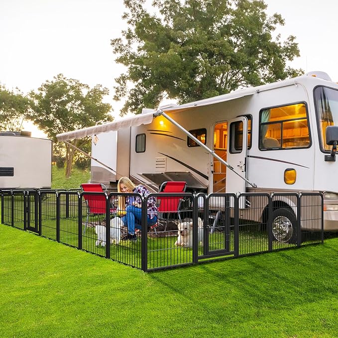 Yaheetech Dog Playpen Outdoor, 24 inch 16 Panels Dog Pen Indoor Heavy Duty - Image 2