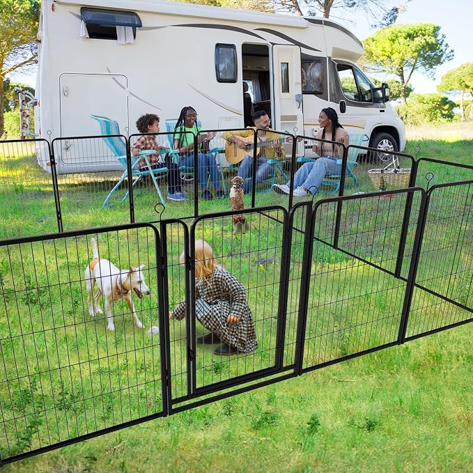 Dog Playpen Outdoor Extra Wide 12 Piece Panels Heavy Duty Dog Fence 47" Height - Image 2
