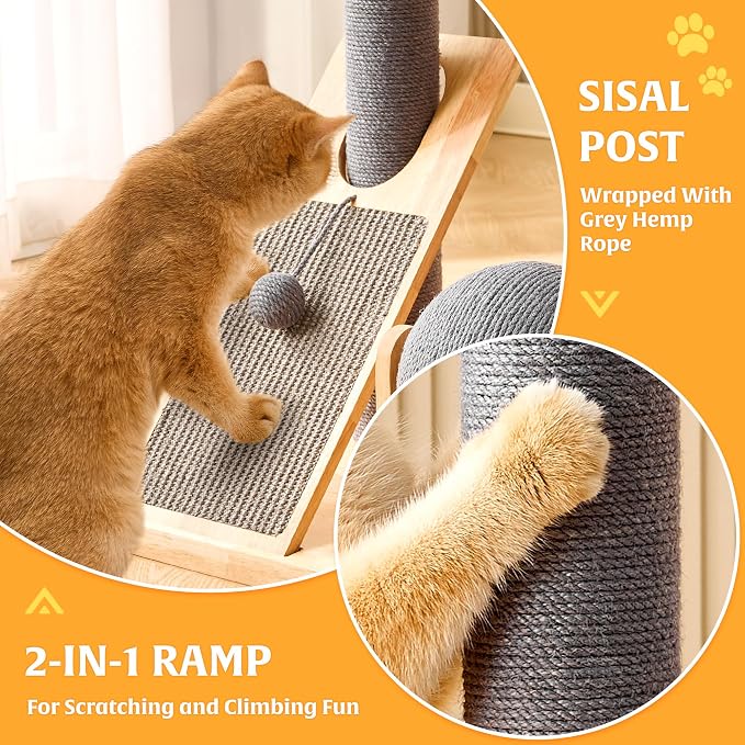 HITTITE Solid Wood Cat Tree Tower - Image 4