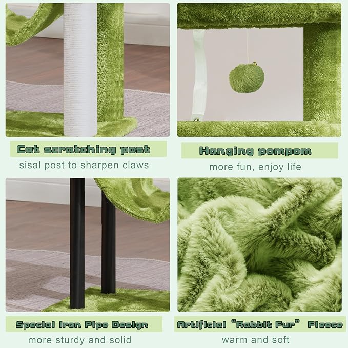 Cat Tree, Cat Tower for Indoor Cats, 43.3 inch Cat Tree Tower - Image 6