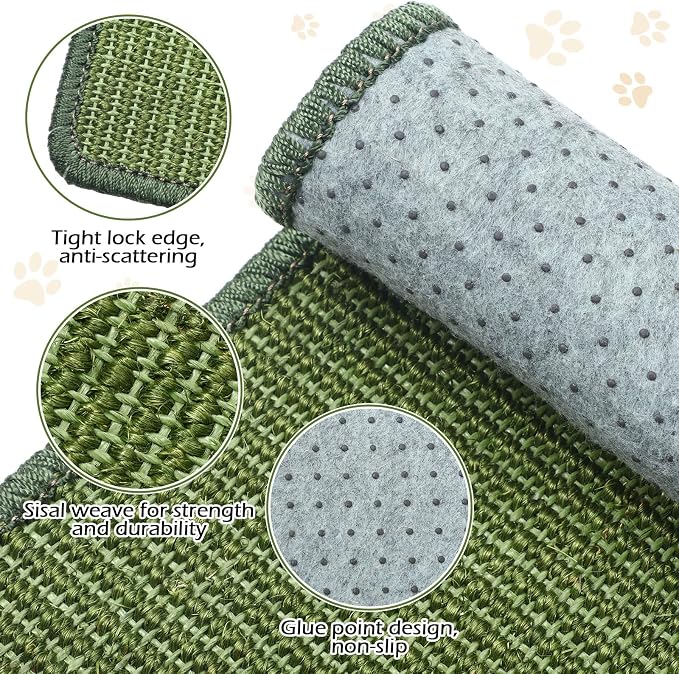 4 Pcs Cat Scratcher Mat Sisal Scratch Mats Horizontal Floor Scratching Pad Rug - Image 3
