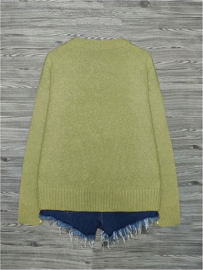 WDIRARA Women's Cat Graphic Sweater Long Sleeve Crew Neck Knit Tops Casual - Image 2
