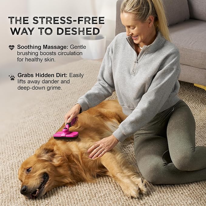 Deshedding Dog Brush for Shedding – Self Clean Cat Brush Deshedding & Grooming - Image 2
