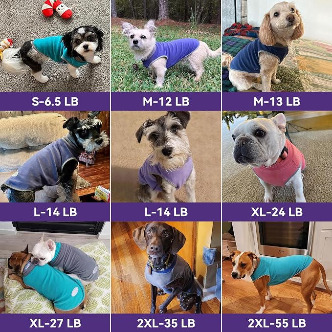 cyeollo 2 Pack Fleece Dog Sweater Stretchy Pullover Soft Dog Jacket - Image 4