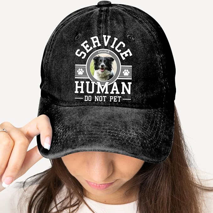Personalized Vintage Washed Denim Dad Hat, Custom Baseball Cap - Image 5