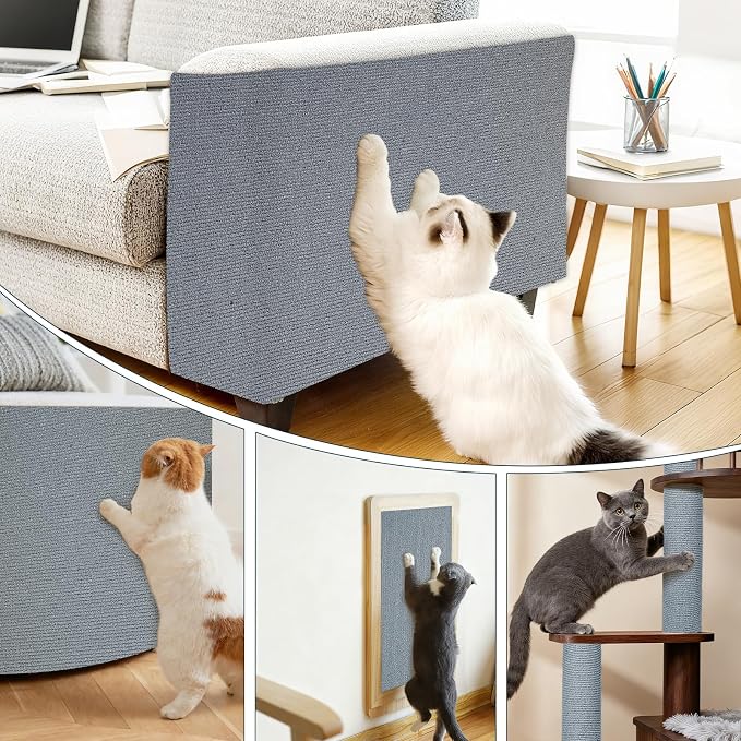 2 Pcs 39.4"X15.8" Adhesive Cat Scratch Mat, Self Adhesive Furniture Protector - Image 3
