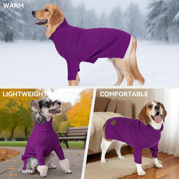 cyeollo Dog Sweater Pullover Turtleneck - Image 4