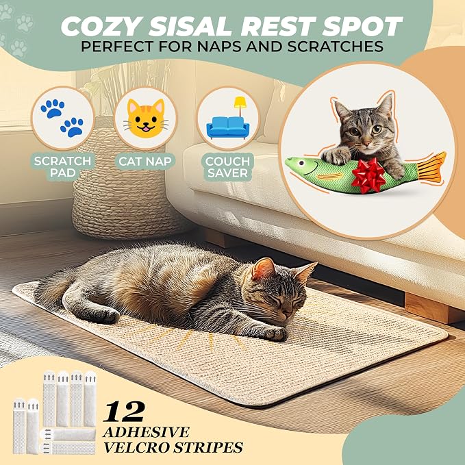 Sisal Scratcher, Cat Wall Scratcher, Couch Protector from Cat Scratching - Image 2