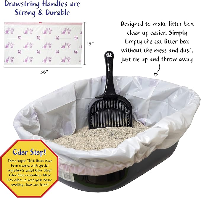 80 Count Fresh Kitty Litter Box Liners Super Thick, Easy Clean Up Jumbo - Image 4