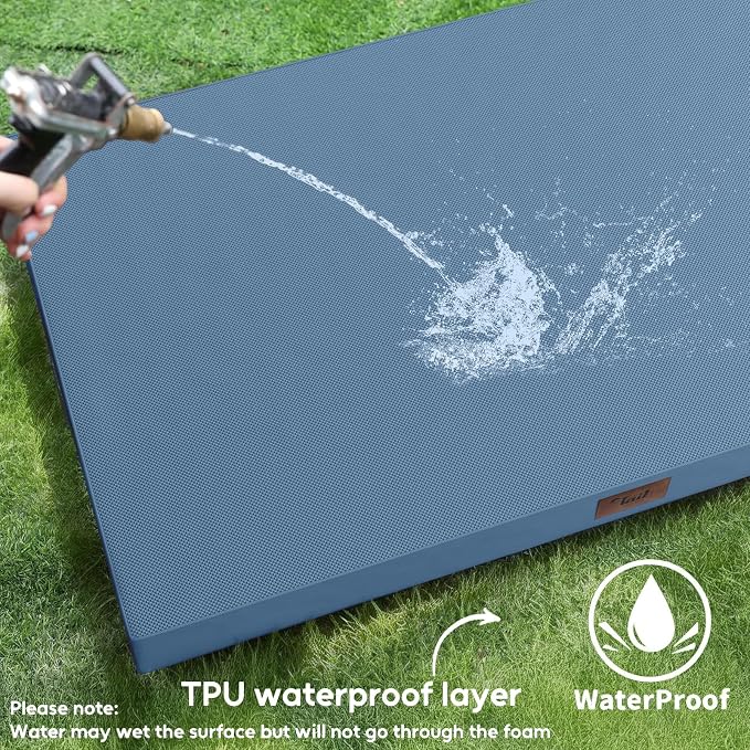 Outdoor Dog Bed for Small Dogs & Cats, Waterproof Dog Crate Mat Orthopedic Egg - Image 4