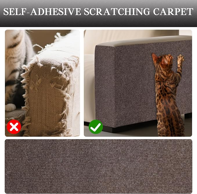 2 Pack Cat Scratch Furniture Protector Trimmable DIY Climbing Scratching - Image 4