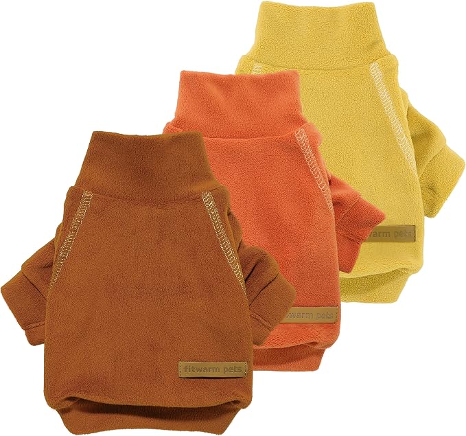 Fitwarm 3 Pack Classic Fleece Dog Sweater, Turtleneck Dog Sweatshirt, Winter by Fitwarm