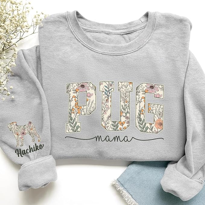 Personalized Dog Mom Sweatshirt, Dog Lover Crewneck, Gift Idea - Image 3