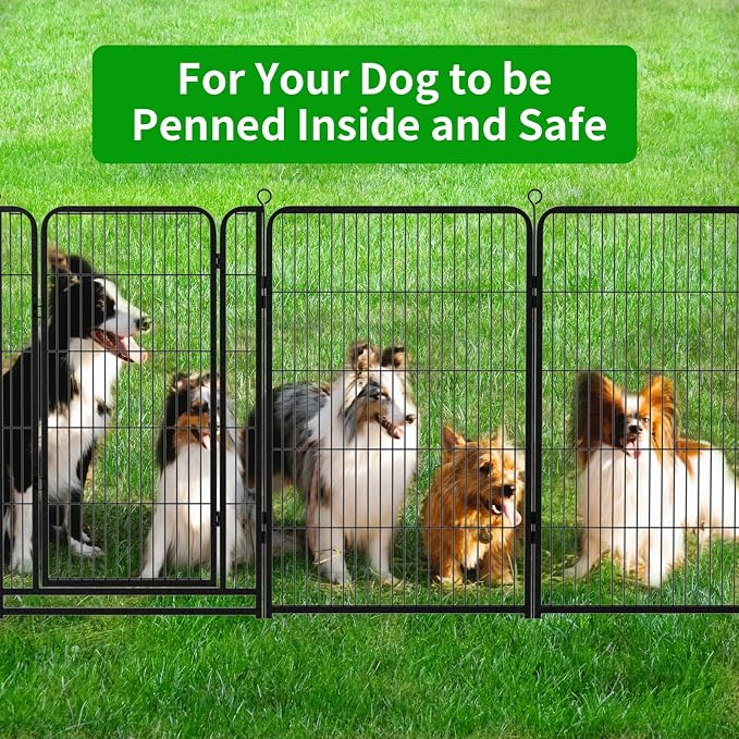 Dog Playpen Outdoor Extra Wide 24 Piece Panels Heavy Duty Dog Fence 47" Height - Image 9