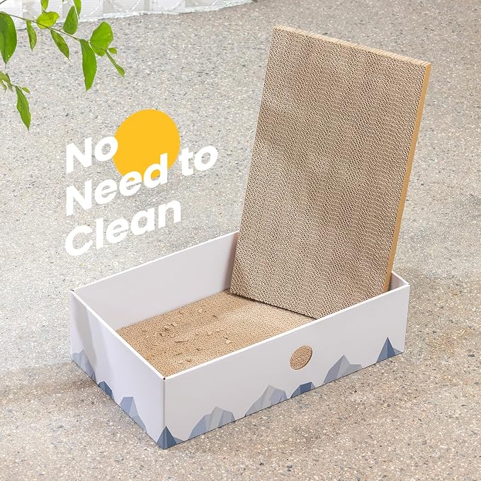 Cat Scratcher Box with 3-Layer Corrugated Pad, Heavy-Duty Double-Sided - Image 5