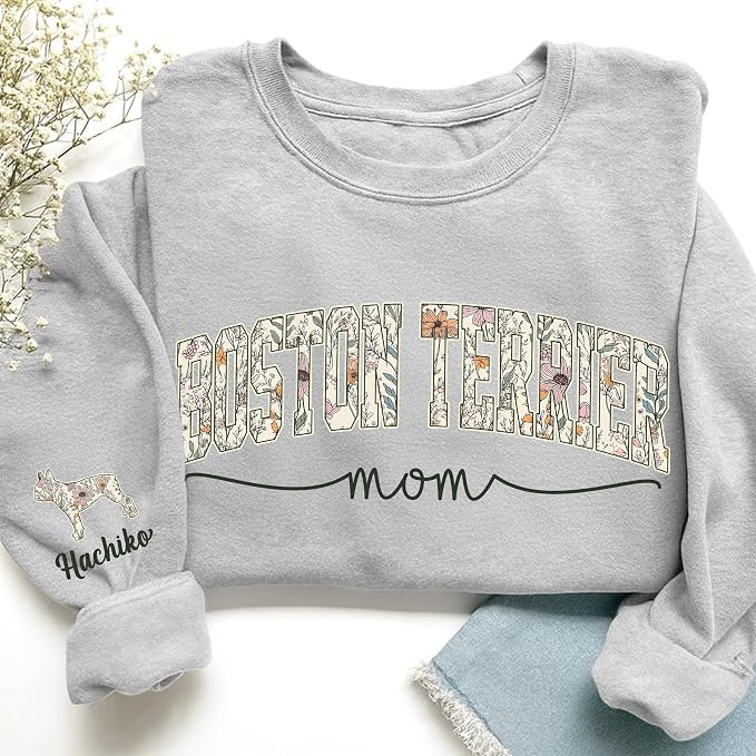 Personalized Dog Mom Sweatshirt, Dog Lover Crewneck, Gift Idea - Image 3
