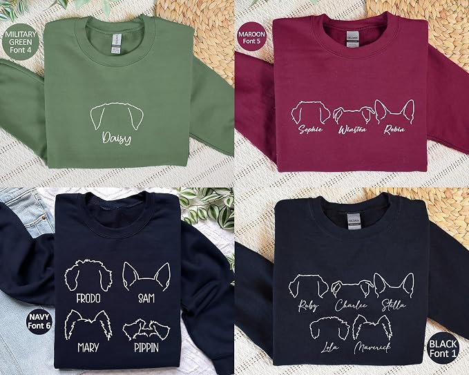 Custom Dog Ears Sweatshirt Personalized Dog Mom Sweatshirt Women Gifts Puppy - Image 2