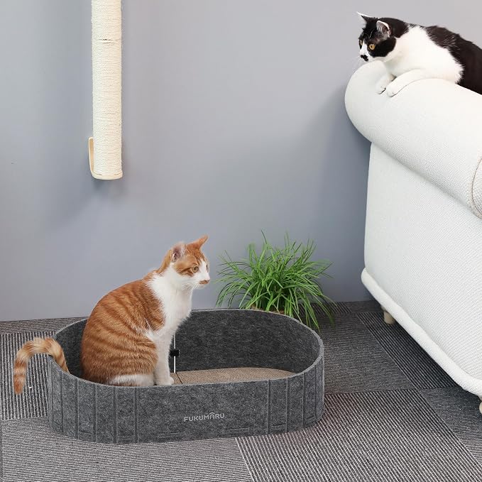 FUKUMARU Cat Scratcher, 24 Inch Sofa Shape Cat Scratcher Couch Bed, Reversible - Image 5