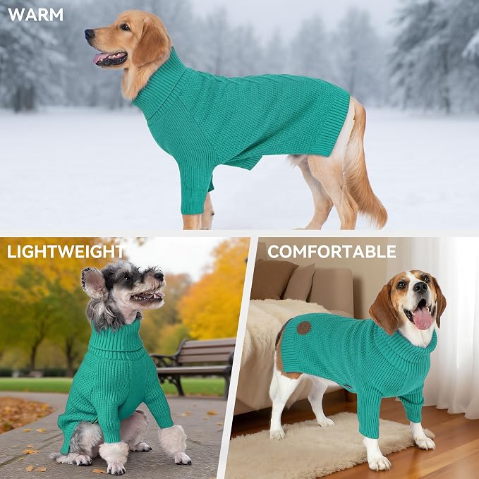 cyeollo Warm Stretchy Sweaters for Medium to Large Dogs Boy & Girl, Pullover - Image 4