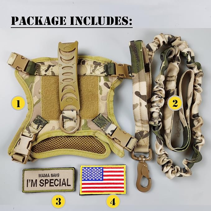 Tactical Cat Harness and Leash for Walking Escape Proof, Adjustable Military K9 - Image 6